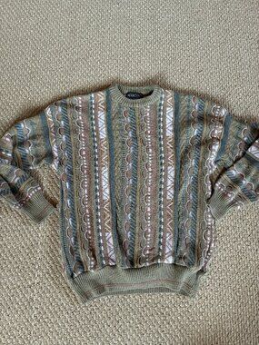 Marconi Textured Sweater Large Coogi-Sytle Grandpa Biggie